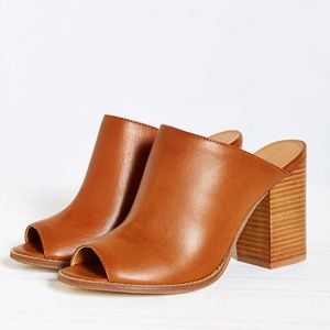 Brown Open Toe Heel Wedge Boot Booties